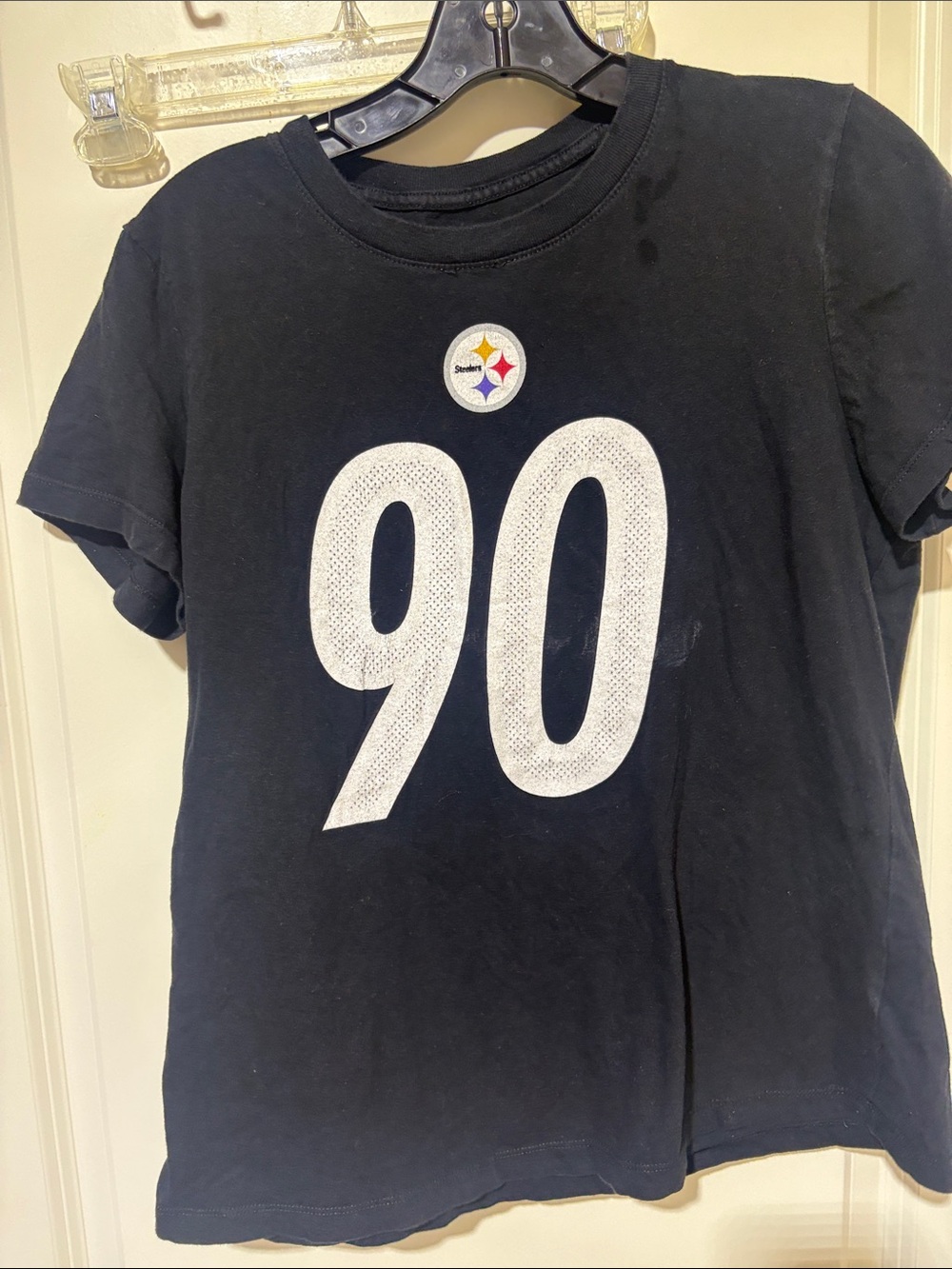 Nike Black Tee with White '90' Football Number and Small Logo